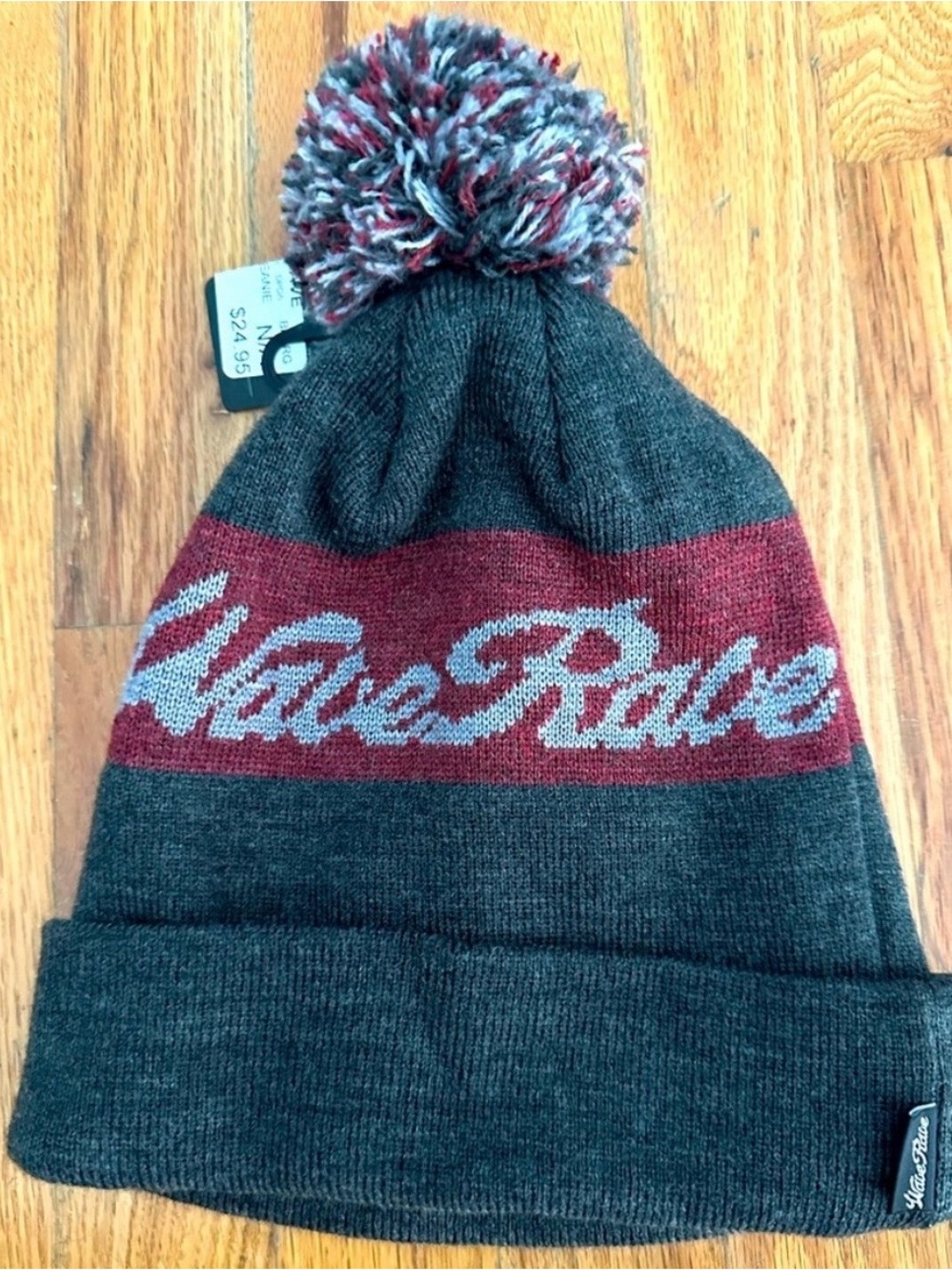 Wave Rave Pom Pom Beanie Ski Snowboard Mammoth OS NWT